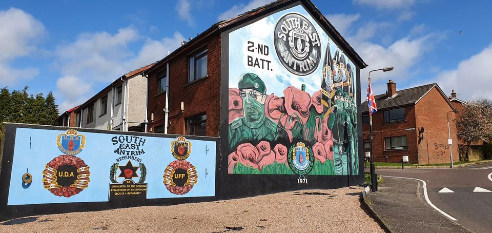 South East Antrim UDA mural in Glengormley, North Belfast.